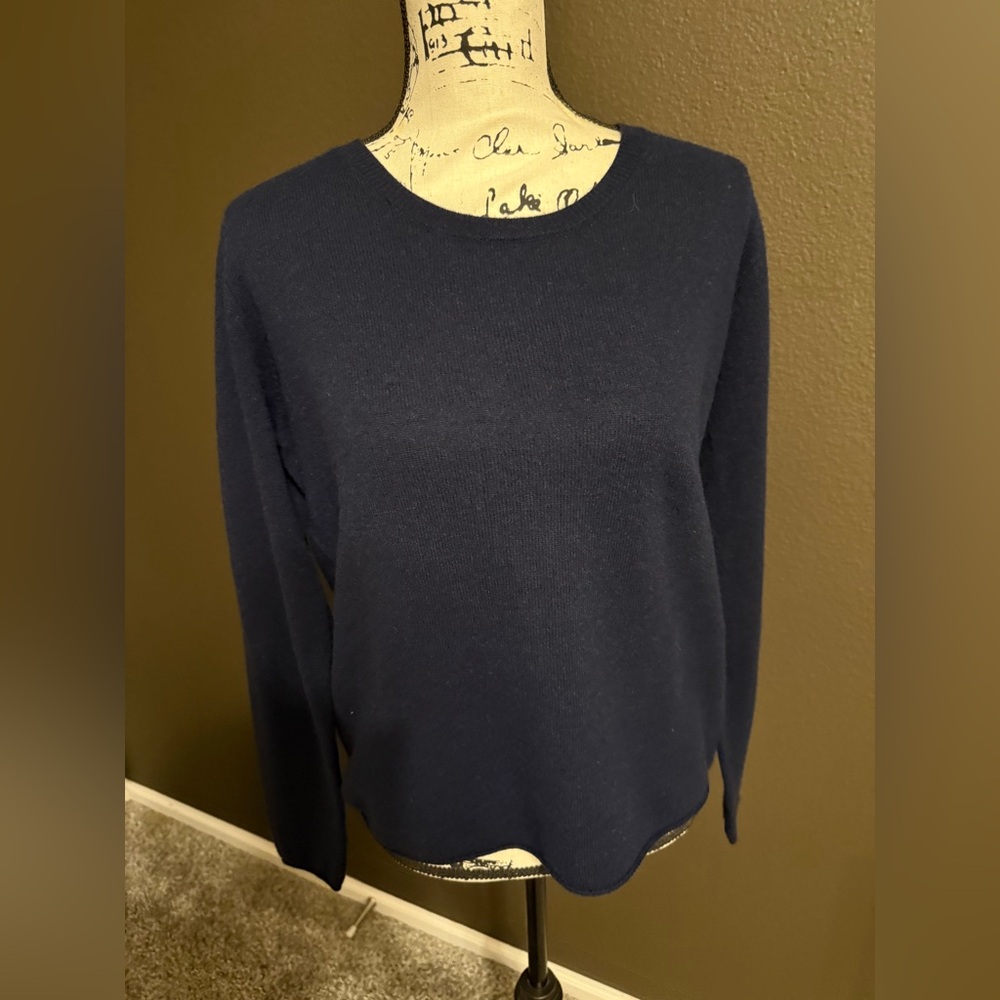 Crush Cashmere Navy Crew Neck Sweater